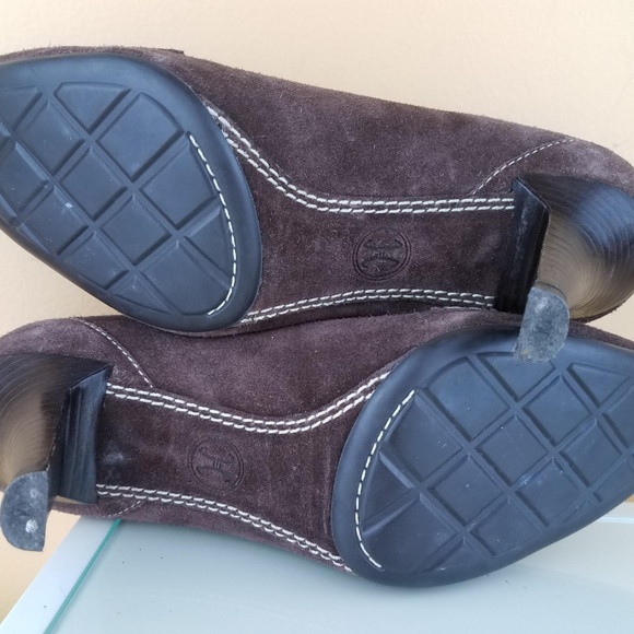 Cole Haan Brown Suede Leather Slip On Heels 5.5C - Picture 8 of 8